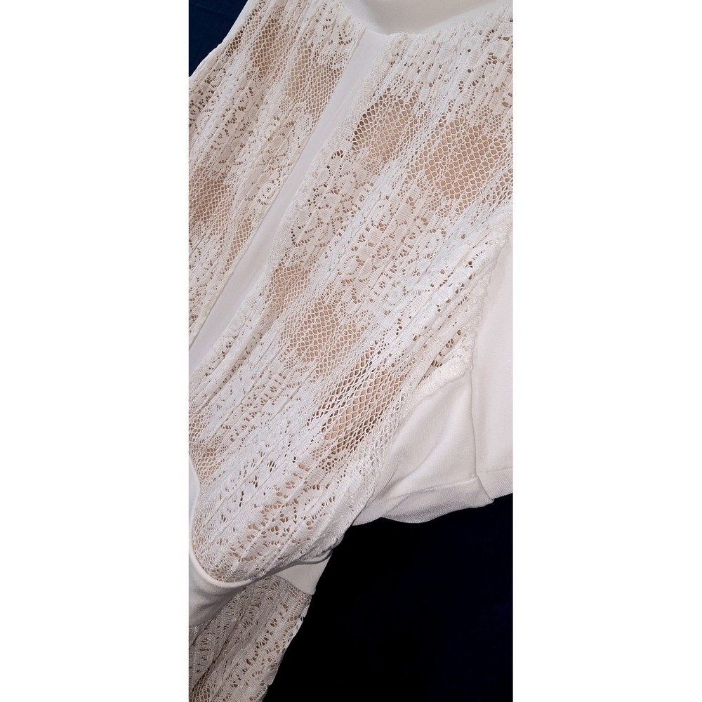 $90 NWOT CANDALITE lace overlay maxi sleeveless dress XL creme white lace - Picture 4 of 4
